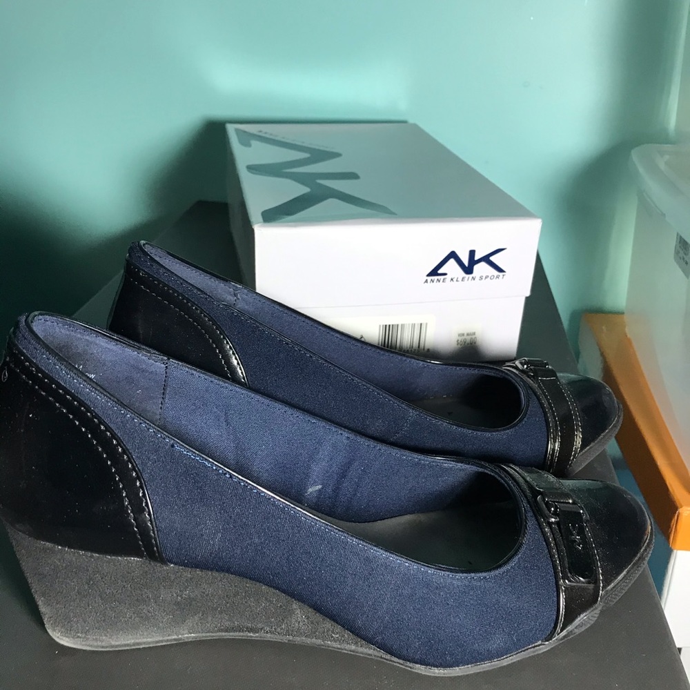 Anne Klein Sport navy and black slip-on shoes